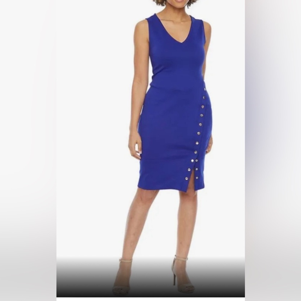 Bold elements Blue Button-Down Dress - L